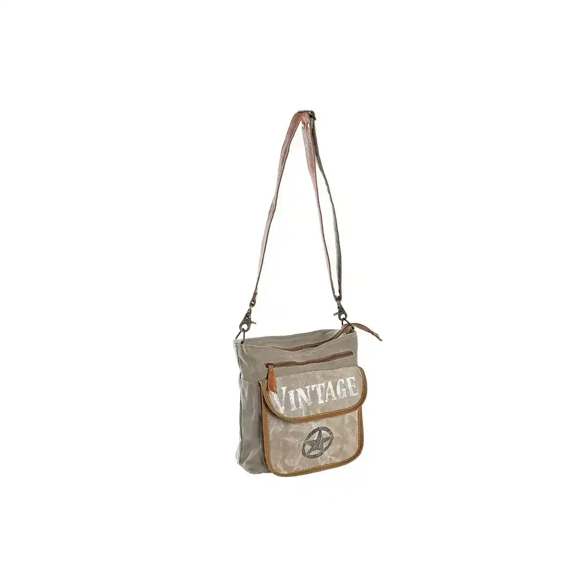 Sac a bandouliere dkd home decor star vintage 34 x 8 x 28 cm gris marron clair_5286. Plongez dans l'Univers de DIAYTAR COTE D'IVOIRE - Où la Qualité et la Diversité se rencontrent. Parcourez nos rayons virtuels pour trouver des produits répondant à tous les besoins, du confort de votre foyer.
