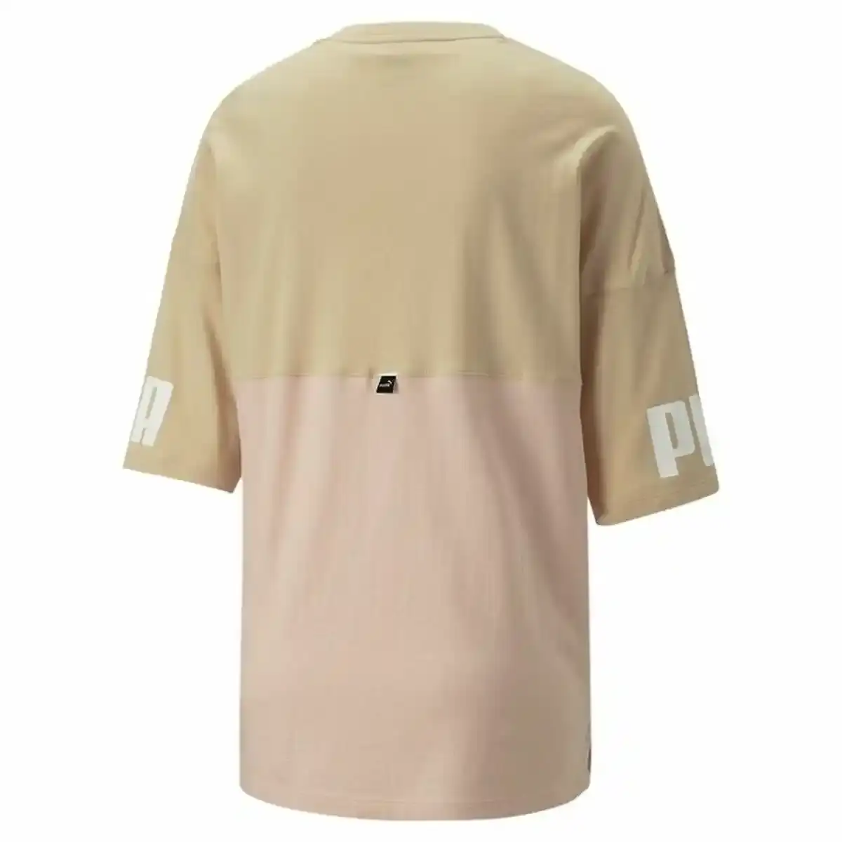 T-shirt à manches courtes pour femme Puma Colorblock Beige. SUPERDISCOUNT FRANCE