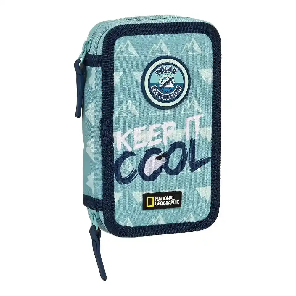 Trousse Double National Geographic Below Zero Bleu (12,5 x 19,5 x 4 cm) (28 pcs). SUPERDISCOUNT FRANCE