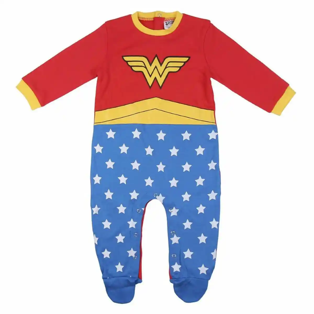 Barboteuse à manches longues pour bébé Wonder Woman Rouge. SUPERDISCOUNT FRANCE