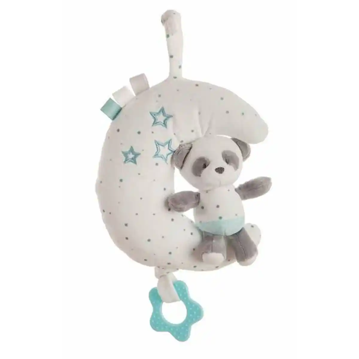Hochet Musical Bébé Panda Bleu 25 cm Lune. SUPERDISCOUNT FRANCE