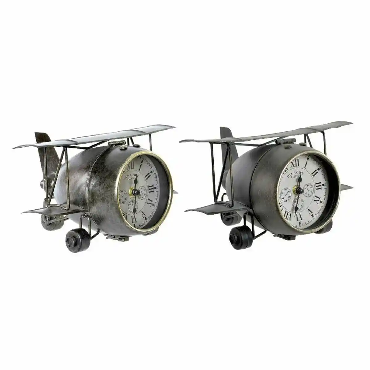 Horloge de table dkd home decor 26 x 21 x 15 cm avion cristal gris vert fer 2 unites _5699. DIAYTAR COTE D'IVOIRE - Votre Destination pour un Shopping Réfléchi. Découvrez notre gamme variée et choisissez des produits qui correspondent à vos valeurs et à votre style de vie.