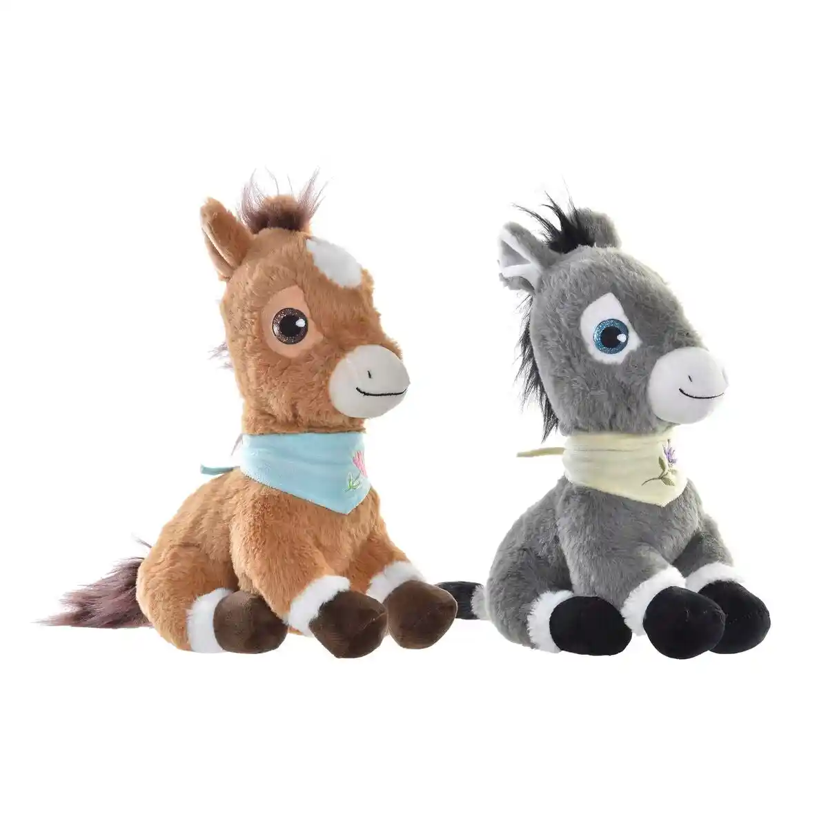 Peluche DKD Home Decor Âne Gris Marron Enfant 15 x 15 x 30 cm (2 Unités). SUPERDISCOUNT FRANCE