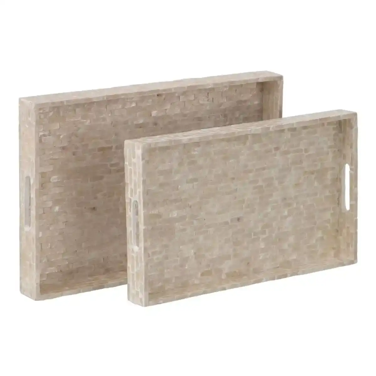 Plateau snack 50 x 33 x 5 cm nacre blanche 2_9382. DIAYTAR COTE D'IVOIRE - Votre Escale Shopping incontournable. Explorez notre boutique en ligne et dénichez des trésors qui reflètent la richesse culturelle et la modernité du Côte d'Ivoire.