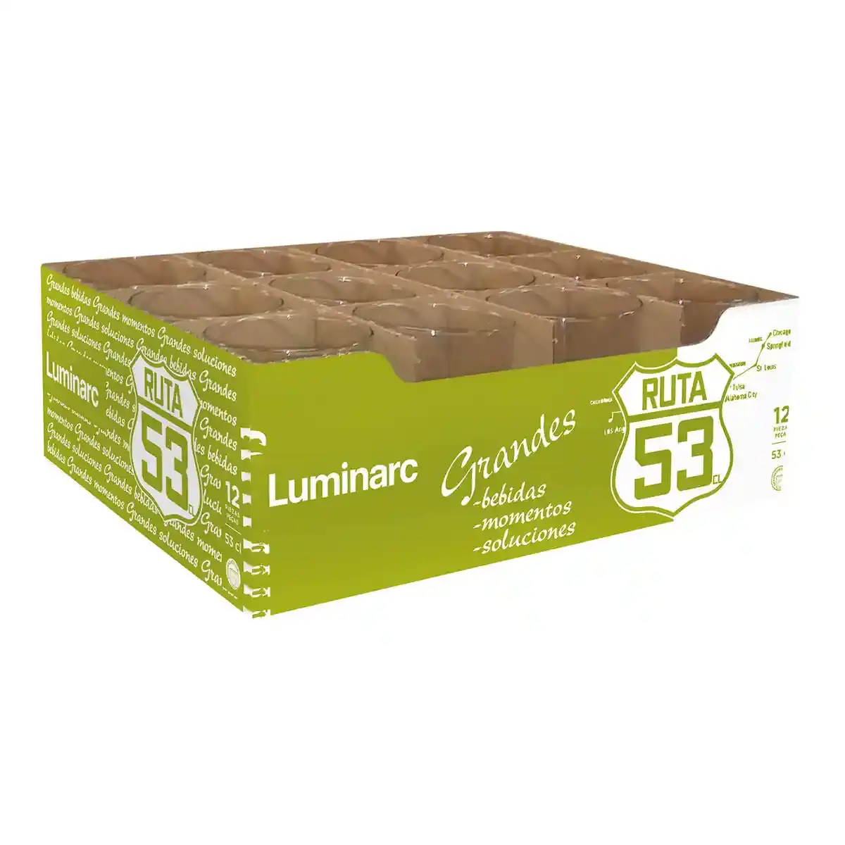 Verre luminarc ruta 53 verre transparent 530 ml 12 unites _9626. DIAYTAR COTE D'IVOIRE - L'Art de Choisir, l'Art de Se Distinquer. Naviguez à travers notre catalogue et choisissez des produits qui ajoutent une note d'élégance à votre style unique.