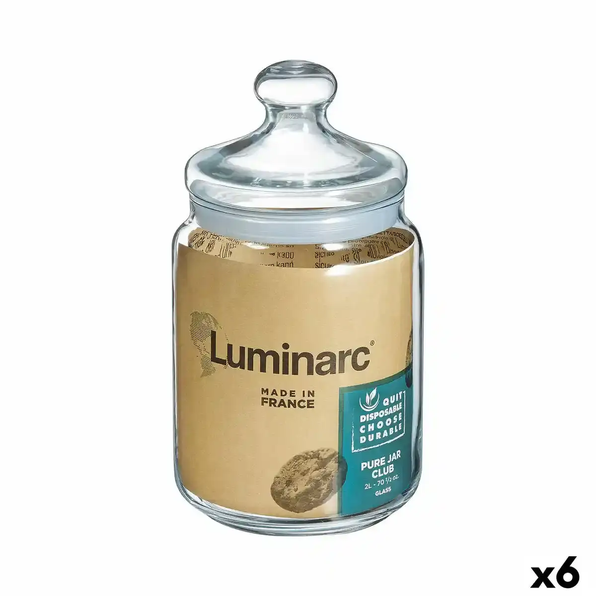 Bocal luminarc club verre transparent 2 l 6 unites _5553. Bienvenue chez DIAYTAR COTE D'IVOIRE - Où le Shopping Devient un Voyage. Explorez notre plateforme pour dénicher des produits uniques, racontant l'histoire et l'âme du Côte d'Ivoire.