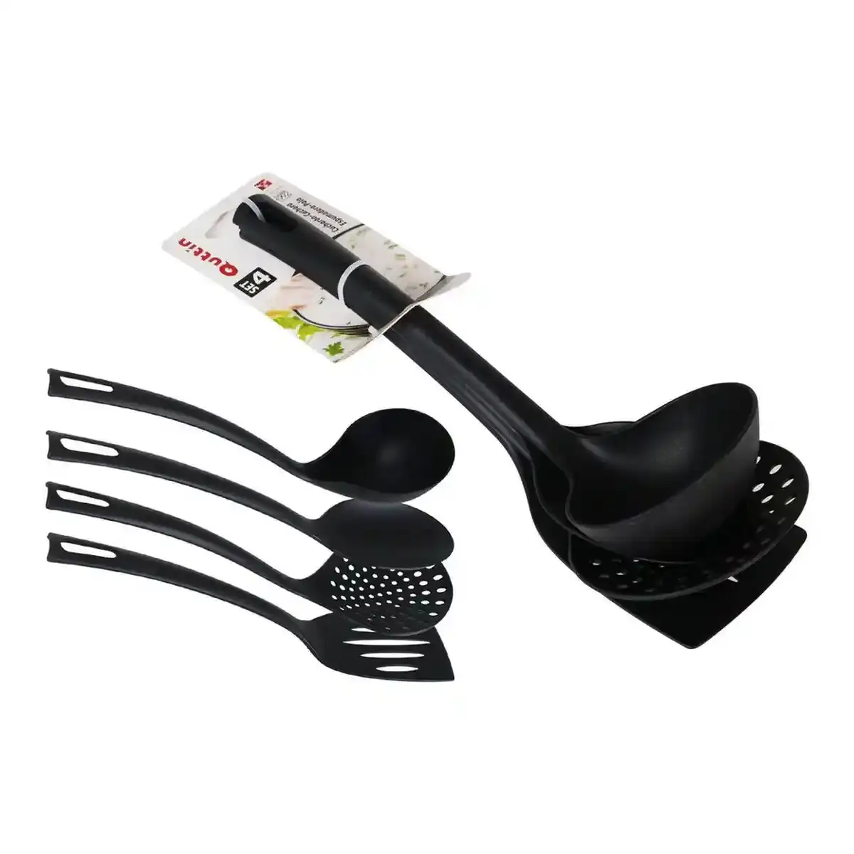 Ensemble d ustensiles de cuisine quttin nylon noir 4 uds _9362. DIAYTAR COTE D'IVOIRE - Où l'Élégance Rencontre l'Authenticité. Naviguez à travers notre boutique en ligne et choisissez des produits qui incarnent le style et la tradition du Côte d'Ivoire.