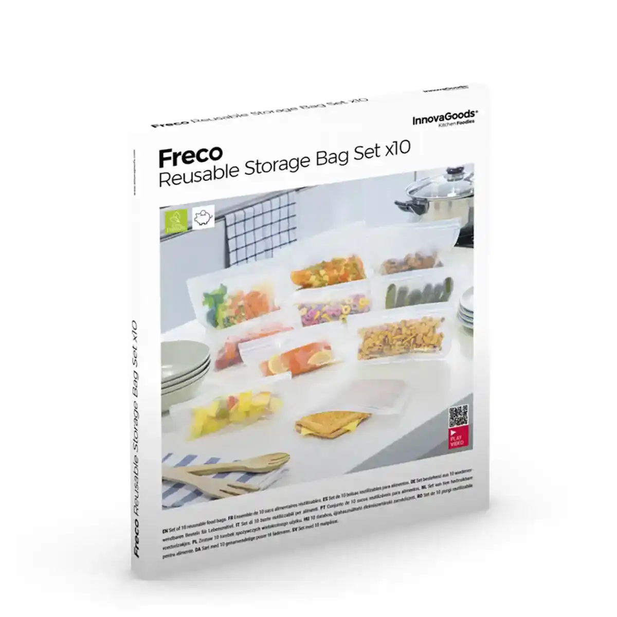 Ensemble de sacs alimentaires reutilisables freco innovagoods 10 pieces_8172. DIAYTAR COTE D'IVOIRE - Votre Passage vers le Raffinement. Plongez dans notre univers de produits exquis et choisissez des articles qui ajoutent une touche de sophistication à votre vie.