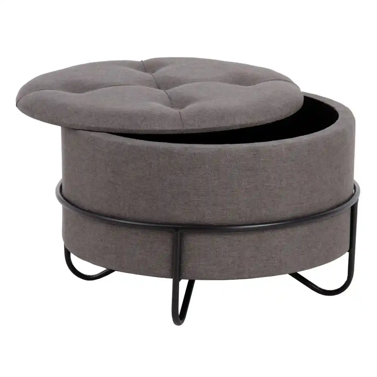 Pouf 63 x 63 x 41 cm tissu synthetique metal gris_5731. Plongez dans l'Univers de DIAYTAR COTE D'IVOIRE - Où la Qualité et la Diversité se rencontrent. Parcourez nos rayons virtuels pour trouver des produits répondant à tous les besoins, du confort de votre foyer.