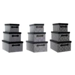 Lot de boites de rangement empilables dkd home decor noir gris_6390. DIAYTAR COTE D'IVOIRE - Votre Source de Trouvailles uniques. Naviguez à travers notre catalogue et trouvez des articles qui vous distinguent et reflètent votre unicité.