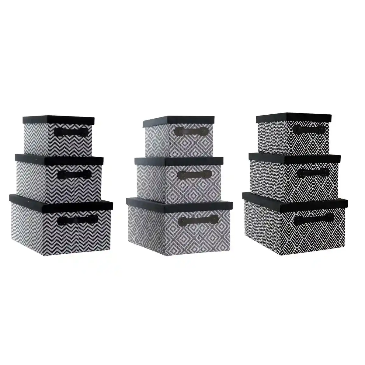 Lot de boites de rangement empilables dkd home decor noir gris_6390. DIAYTAR COTE D'IVOIRE - Votre Source de Trouvailles uniques. Naviguez à travers notre catalogue et trouvez des articles qui vous distinguent et reflètent votre unicité.