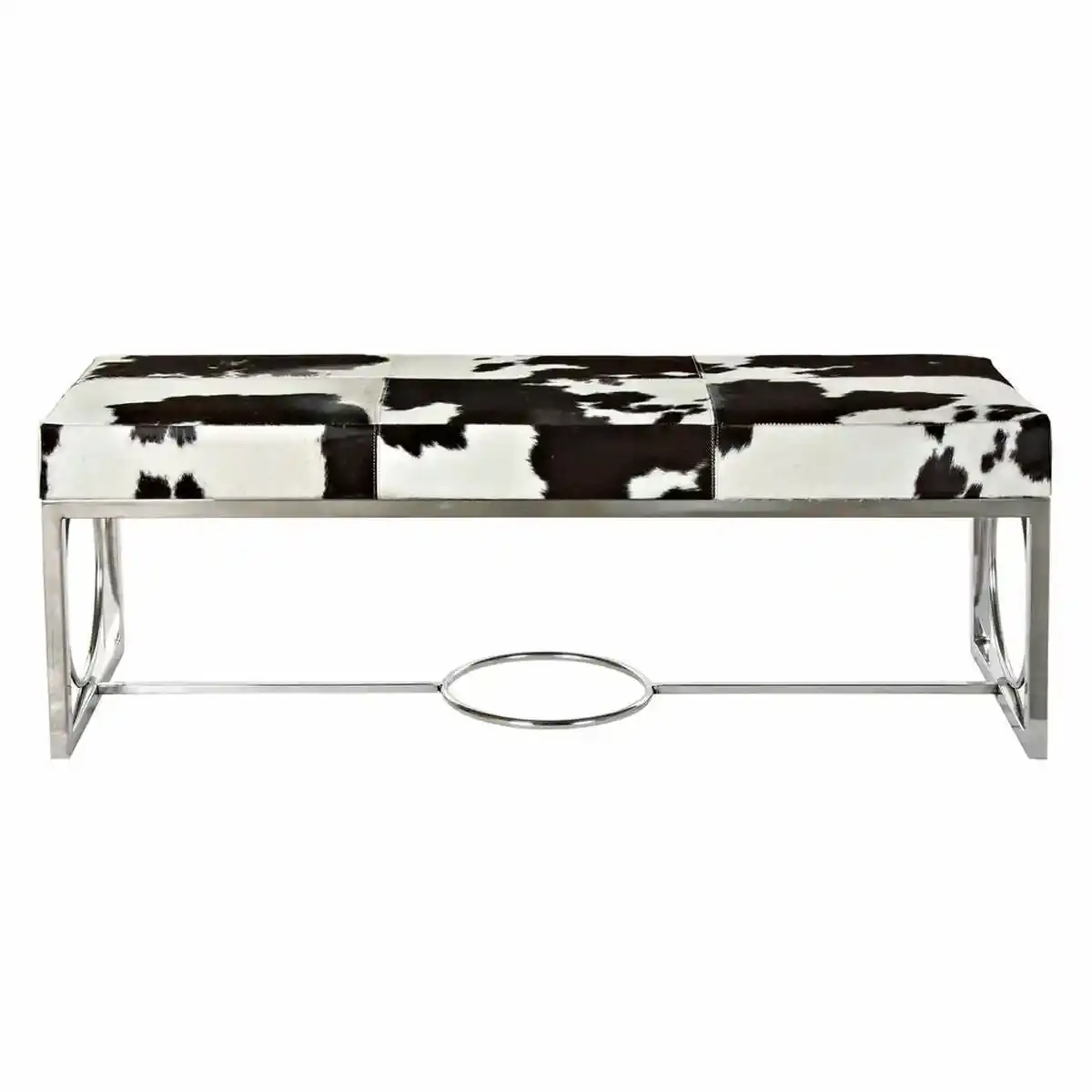 Banc dkd home decor acier noir cuir blanc 122 x 41_6109. DIAYTAR COTE D'IVOIRE - L'Art de Choisir, l'Art de Se Distinquer. Naviguez à travers notre catalogue et choisissez des produits qui ajoutent une note d'élégance à votre style unique.