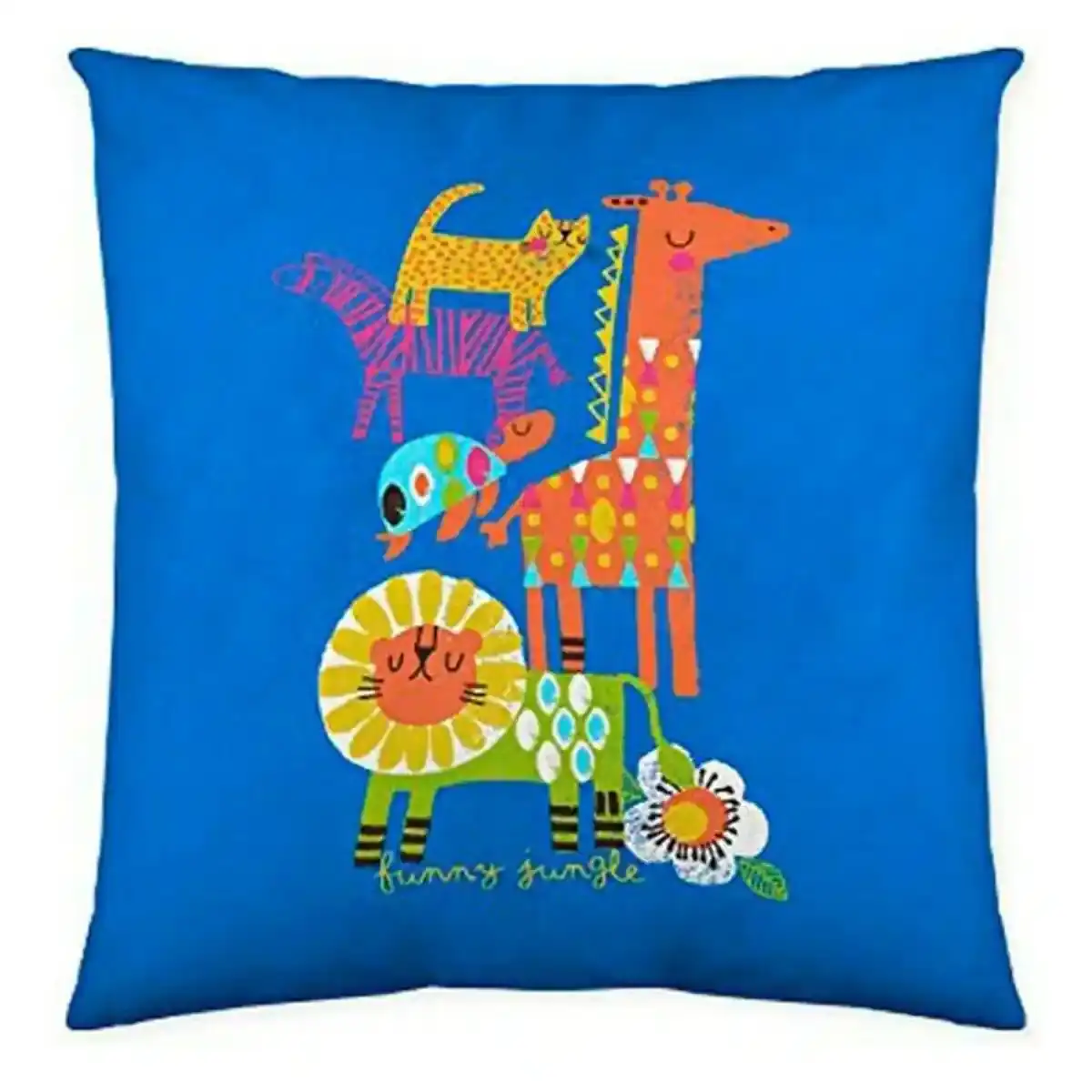 Housse de coussin cool kids funny jungle 50 x 50 cm _4360. DIAYTAR COTE D'IVOIRE - Où Choisir Devient une Découverte. Explorez notre boutique en ligne et trouvez des articles qui vous surprennent et vous ravissent à chaque clic.