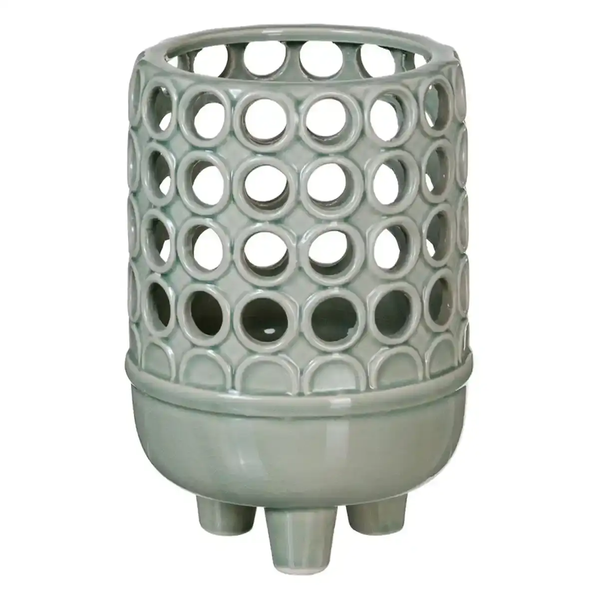 Vase 14 5 x 14 5 x 21 cm ceramique vert_2464. DIAYTAR COTE D'IVOIRE - Où Chaque Produit est une Histoire à Raconter. Découvrez notre sélection de produits qui vous permettent de créer votre propre récit à travers vos achats.