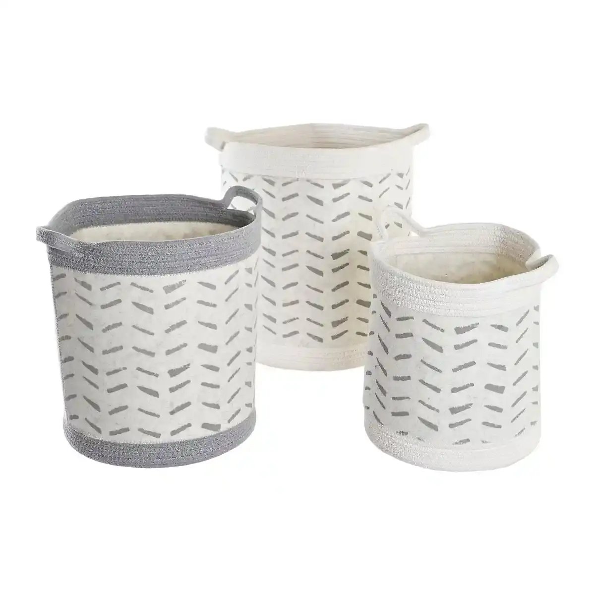 Ensemble de paniers dkd home decor gris coton 3 pieces 35_4284. DIAYTAR COTE D'IVOIRE - Votre Destination pour un Shopping Unique. Parcourez notre catalogue et trouvez des articles qui expriment votre singularité et votre style.