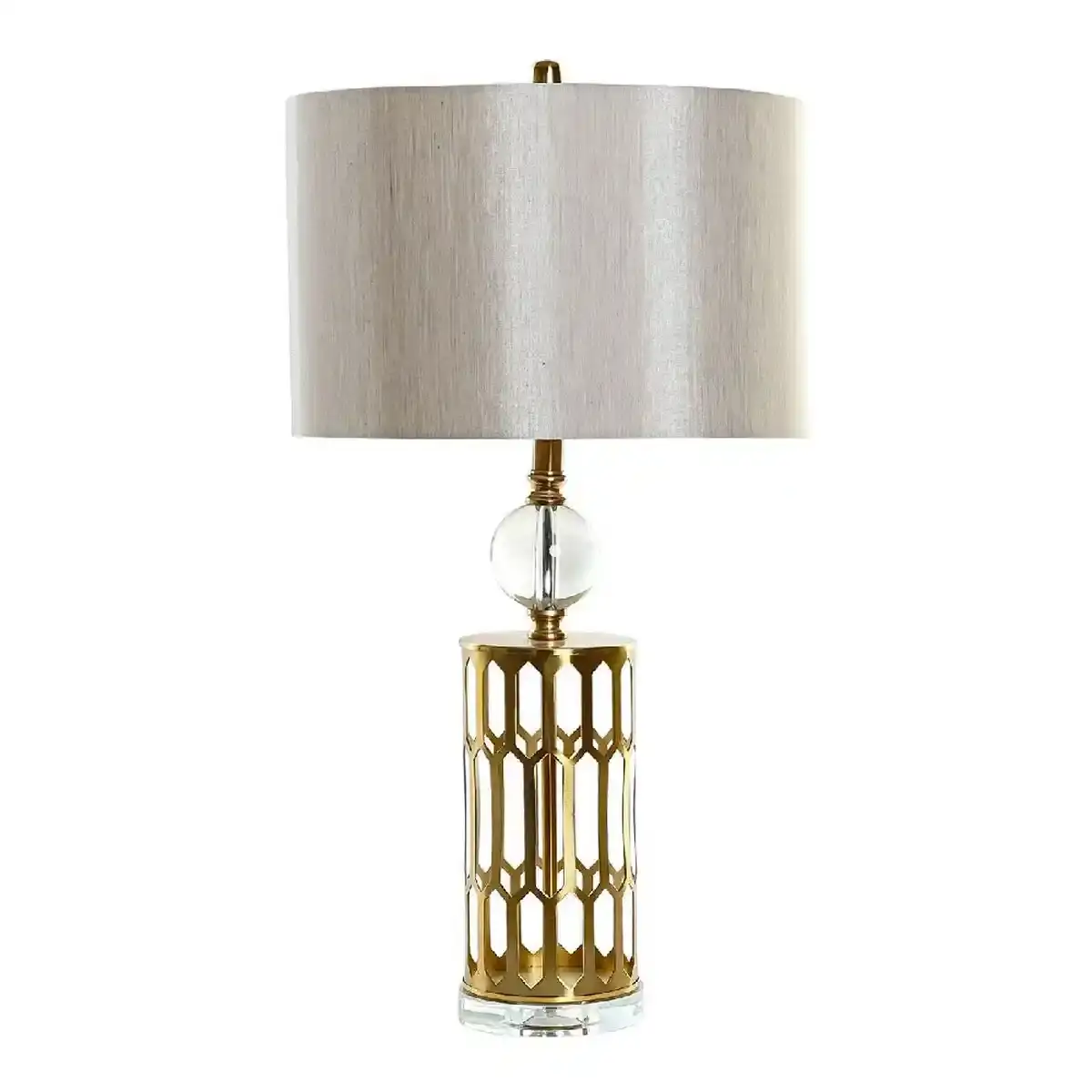 Lampe de bureau dkd home decor blanc polyester metal cristal 220_2218. DIAYTAR COTE D'IVOIRE - Là où Choisir est un Acte d'Amour pour le Côte d'Ivoire. Explorez notre gamme et choisissez des produits qui célèbrent la culture et l'artisanat du pays.
