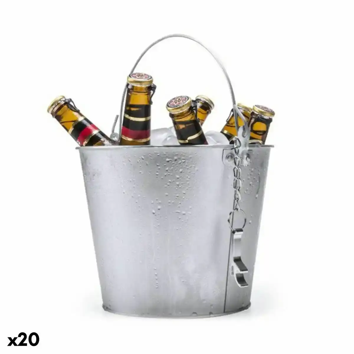 Seau a glace avec poignee et ouvre bouteille en aluminium 145332 20_6592. DIAYTAR COTE D'IVOIRE - Votre Passage vers l'Exceptionnel. Naviguez à travers notre sélection minutieuse et découvrez des articles qui apportent une touche spéciale à chaque instant de votre vie.