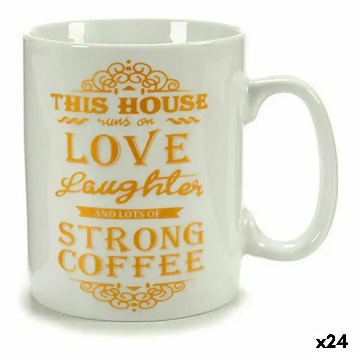 Mug cafe porcelaine blanc dore 500 ml 24 unites_8894. DIAYTAR COTE D'IVOIRE - L'Art de Vivre en Couleurs et en Styles. Parcourez notre sélection et trouvez des articles qui reflètent votre personnalité et votre goût pour la vie.