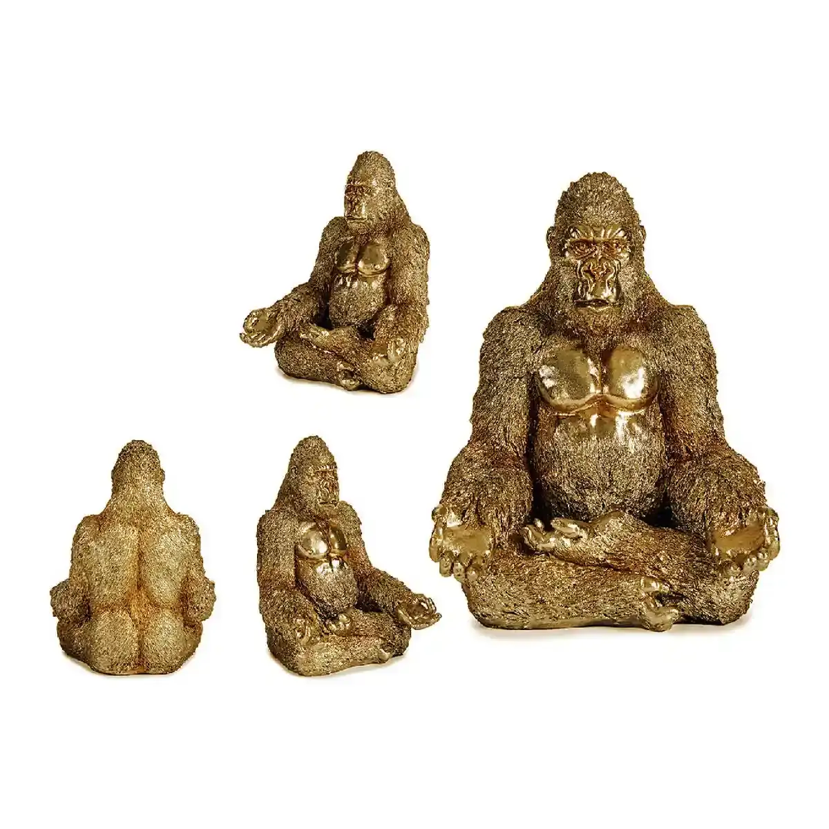 Figurine decorative gorille dore en resine 19 x 26 5 x 22_9862. DIAYTAR COTE D'IVOIRE - Où Chaque Achat Raconte une Histoire. Parcourez notre boutique en ligne pour trouver des articles qui évoquent le savoir-faire et la tradition du Côte d'Ivoire.