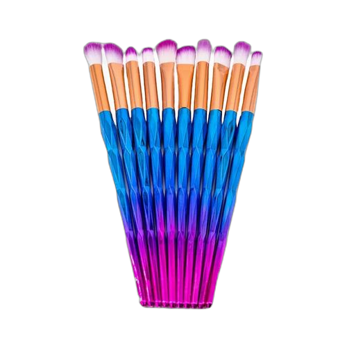 10 pièces set de pinceaux à maquillagemulticolore m