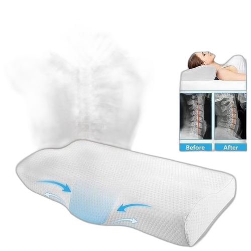 100% naturel oreiller en mousse à mémoire de forme à rebond lent en latex orthopédiqueblanc