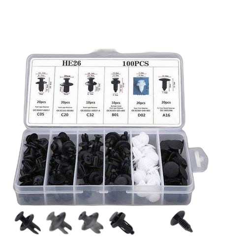 100 pcs kit de rivets de panneau de porte de voiture, clip de fixation automobile, accessoires de voiture