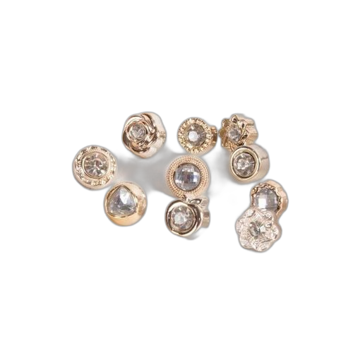 10pcs strass décor écharpe snap button pin