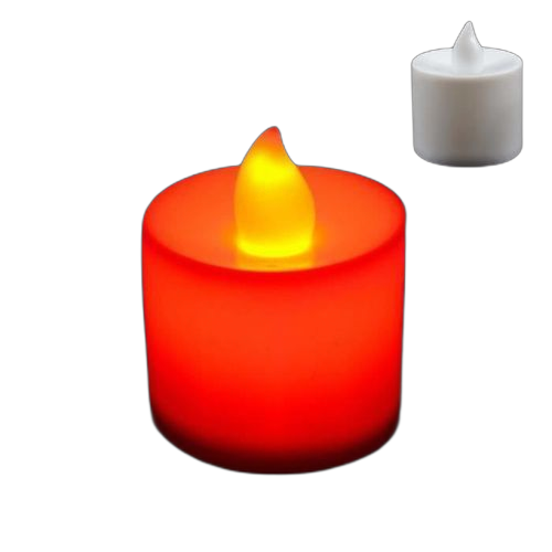 12 bougies cœur led rouge/blanche x3.3 cm lumignon fête, événement, st valentin, noël