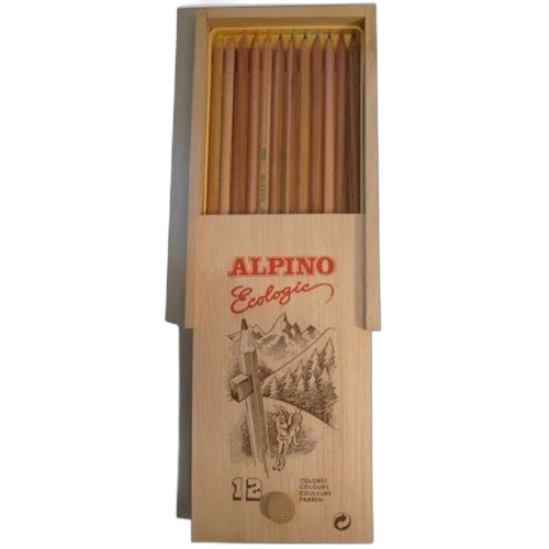 12 pièces de crayons couleur en bois alpino ecologic