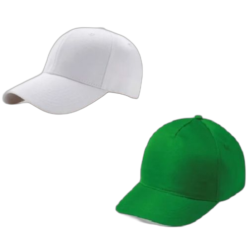 2 casquette blanc et verte unisexe