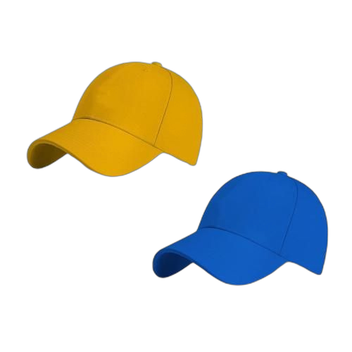 2 casquettes jaune et bleu unisexe