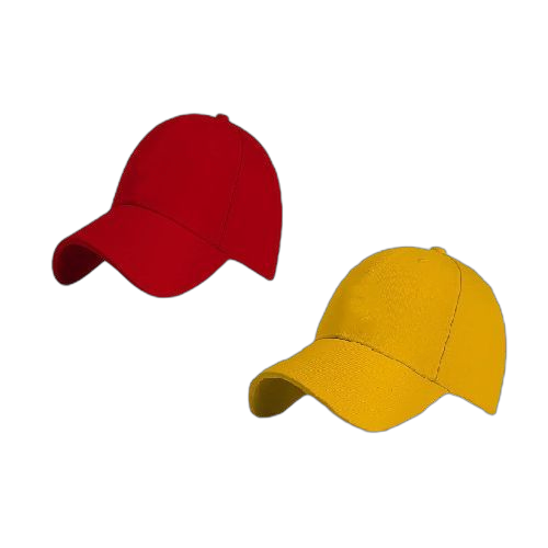 2 casquettes rouge et jaune unisexe