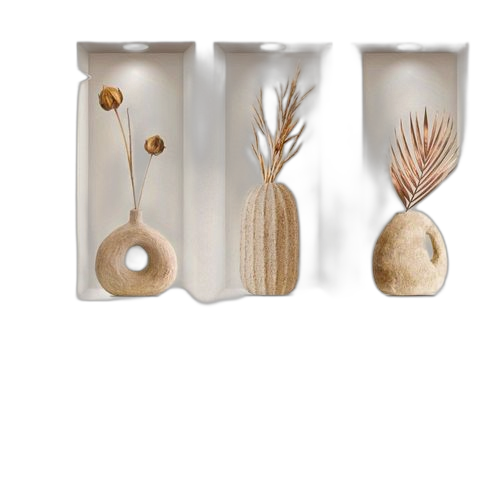 3 pièces effet 3d art triptyque décoration de fond pvc autocollants muraux auto adhésifs