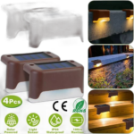 4 pcs/ensemble solaire lumière led pont chemin jardin patio passerelle escalier étape clôture lumière extérieure