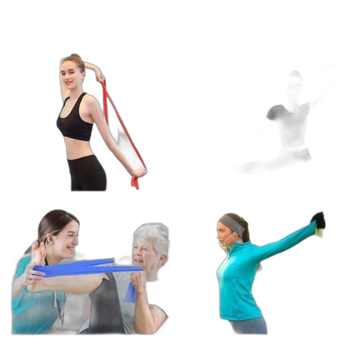 5 x bandes de résistance élastique latex pour salle de gym,