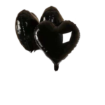6 ballons en forme de cœur noir et blanc