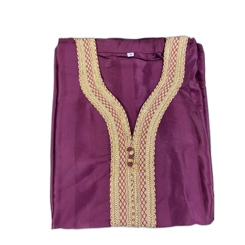 Abaya marocaine sans pantalon manche courte couleur blanc beige – Image 2