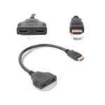 Adaptateur hdmi 2 entrées femelles noir