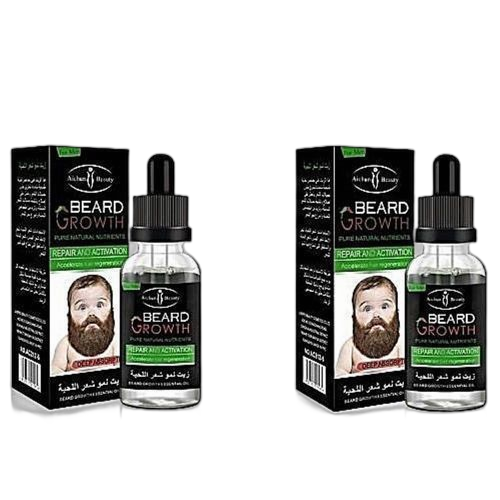 Aichun beauty lot de 2 huiles pousse barbe 30 ml noir – Image 4