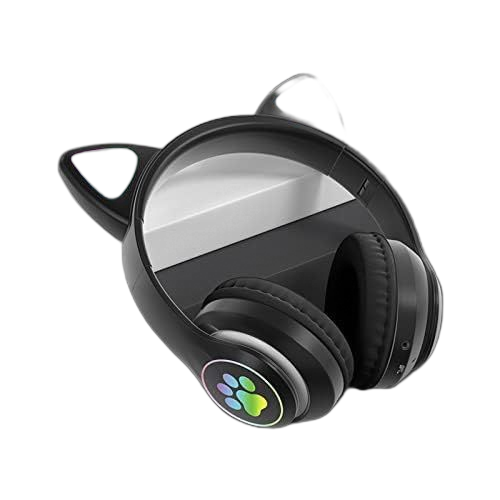Akz casque bluetooth cat pour enfant noir stn28