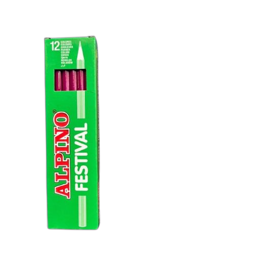 Alpino lot de 12 crayons de couleur en bois lisse fluo marron