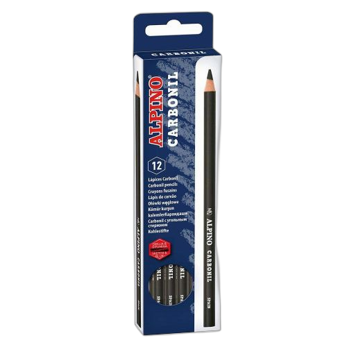 Alpino étui de 12 crayons en carbone parfaits pour le dessin artistique