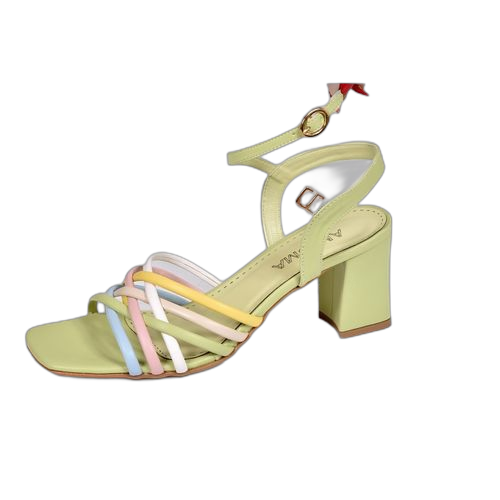 Amioma sandales a talons carré a brides entrecroisées multicolore en cuir rose193
