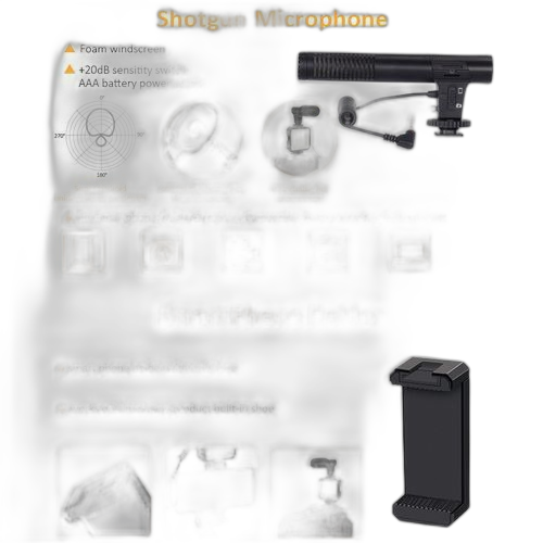 Arhanory support de téléphone trépied avec clip & kit microphone & lumière led