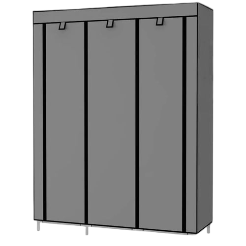 Armoire en tissu de grande capacité, armoire amovible gris – Image 5
