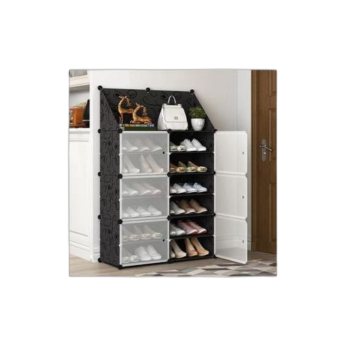 Armoire etagère a chaussures modulablediy 6 cubes en 2 avec porte sac