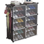 Armoire etagère à chaussures modulable diy 6 cubes en 2 avec porte sac