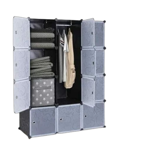 Armoire penderie 3 battantcube montable et démontable résine