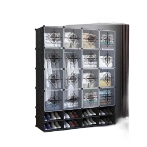 Armoire penderie cube montable et démontable 2 battants