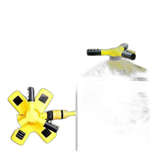 Arroseur de jardin rotatif automatique réglable à 360 degrés jaune